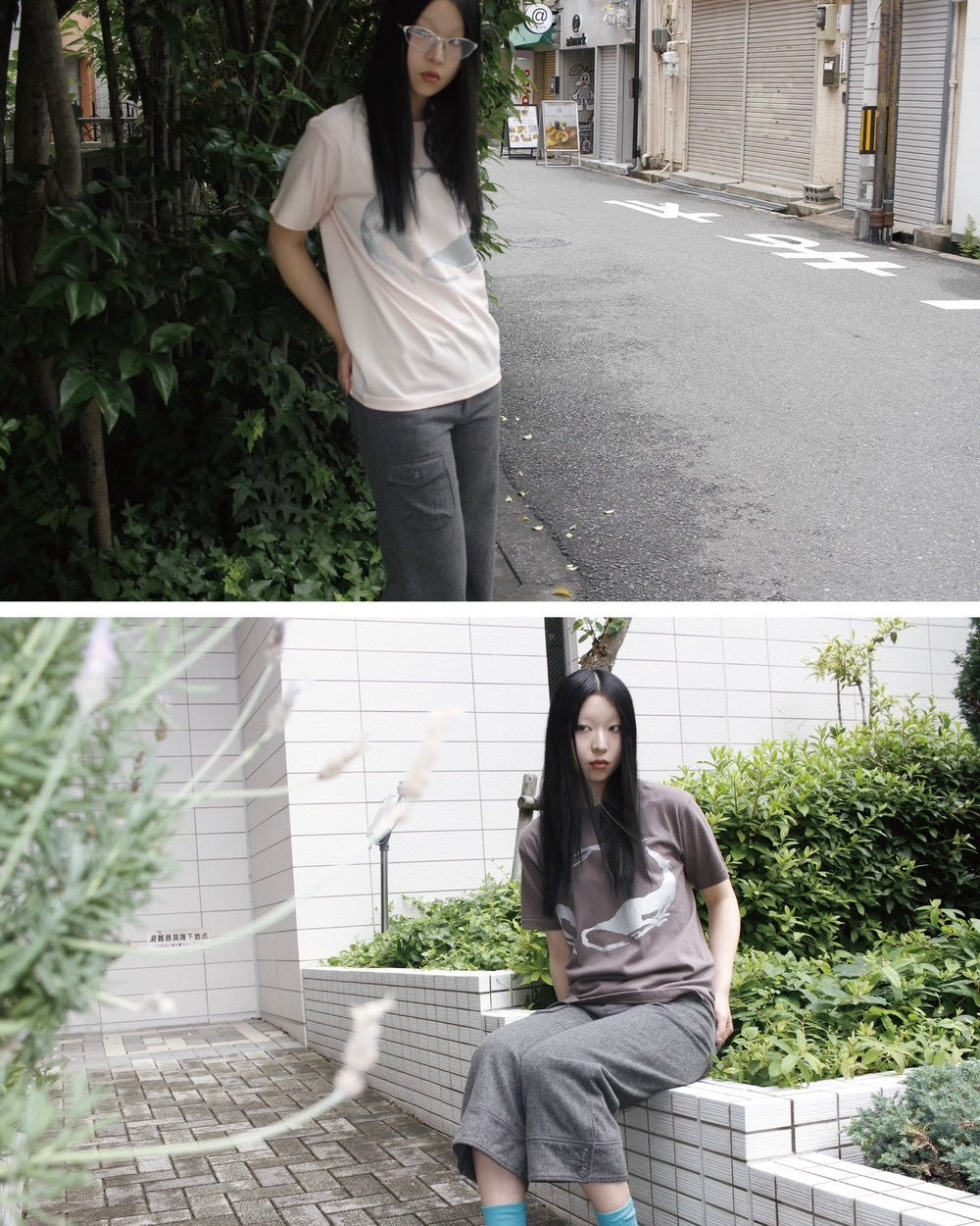 Circle Dogs Tee / charcoal