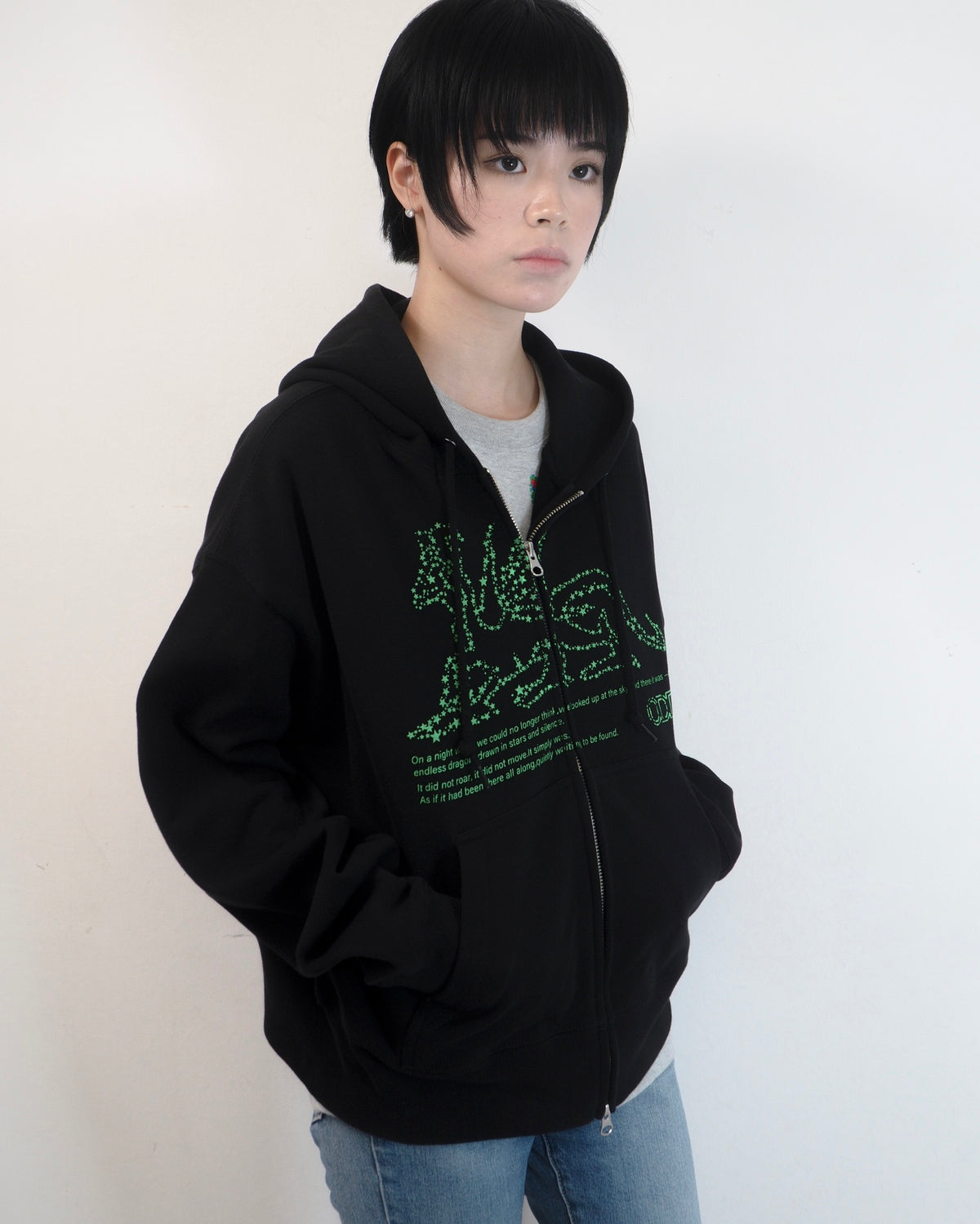 Double Zip Hoodie – Stardust Dragon (green)