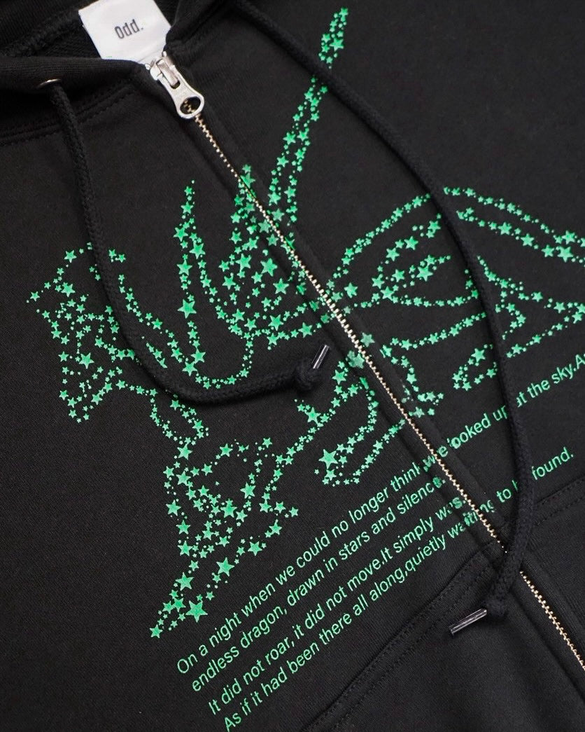 Double Zip Hoodie –  Stardust Dragon (green)