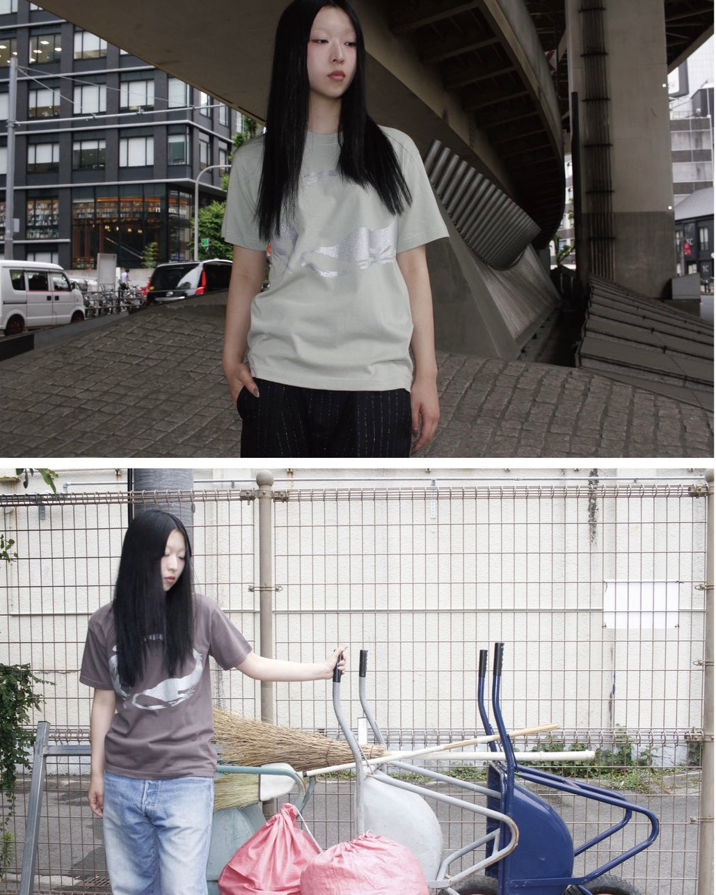 Circle Dogs Tee / charcoal