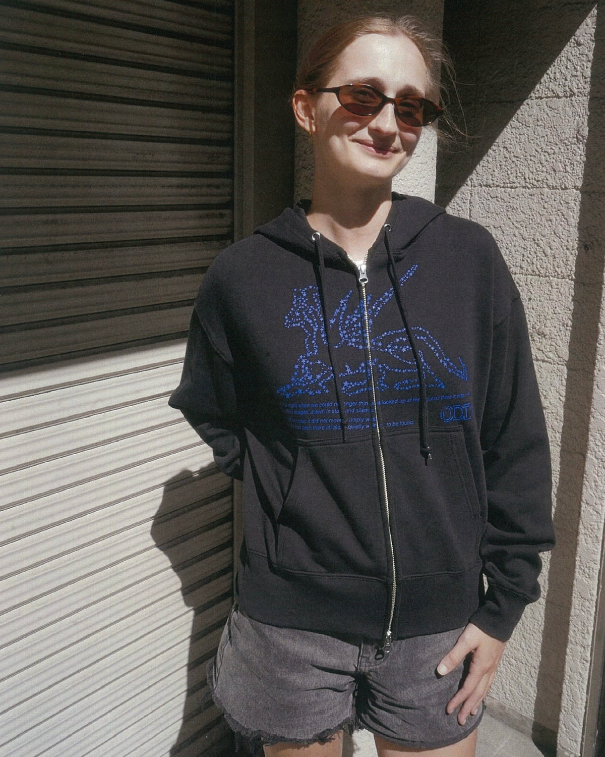 Double Zip Hoodie –  Stardust Dragon (blue)