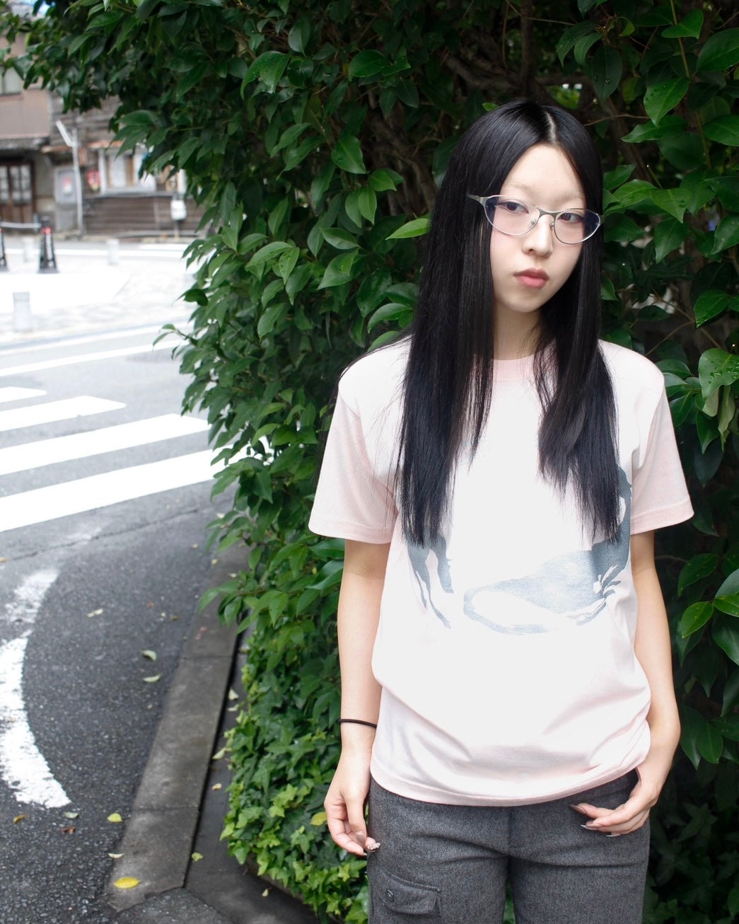 Circle Dogs Tee / charcoal