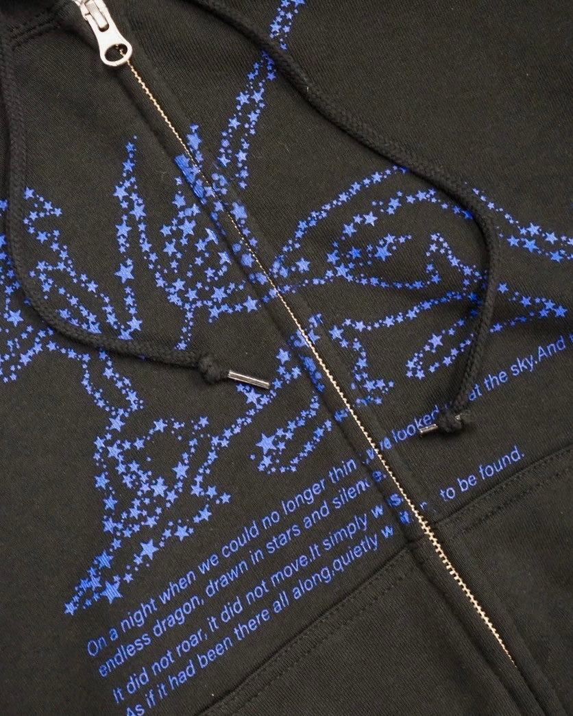 Double Zip Hoodie –  Stardust Dragon (blue)